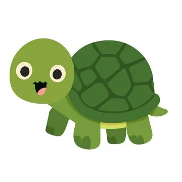 Cute Cartoon Turtle Illustration 库存插图