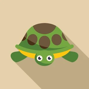 Cute cartoon turtle looking up with big eyes Stock Illustration