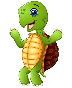 Cute cartoon turtle standing Illustrazione stock