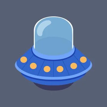 Cute Cartoon UFO Spaceship Vector Illustration Stock Illustration