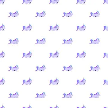 Cute cartoon unicorn pattern creating magical wallpaper design Illustrazione stock