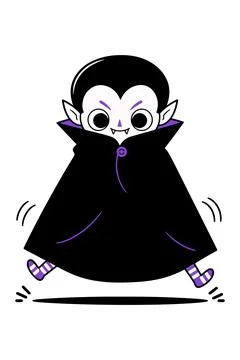 Cute Cartoon Vampire Jumping Stock Illustration