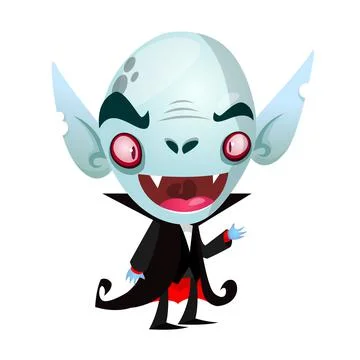 Cute cartoon vampire smiling. Vector illustration Illustrazione stock