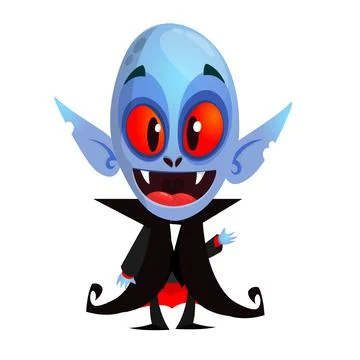 Cute cartoon vampire smiling. Vector illustration isolated Stock Illustration