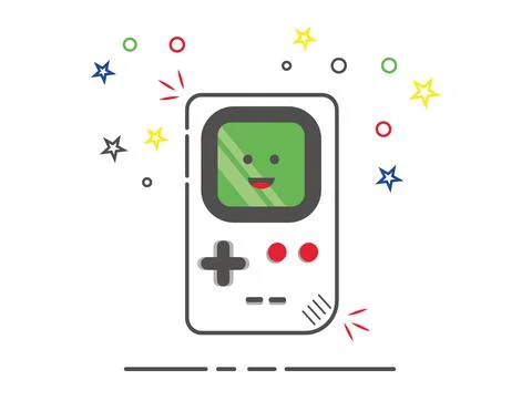 Cute cartoon vector game console graphic design Ilustración de archivo