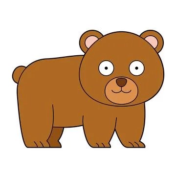 Cute cartoon vector illustration of a bear isolated on white background Stock Illustration