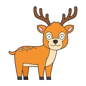 Cute cartoon vector illustration of a deer isolated on white background Stock Illustration