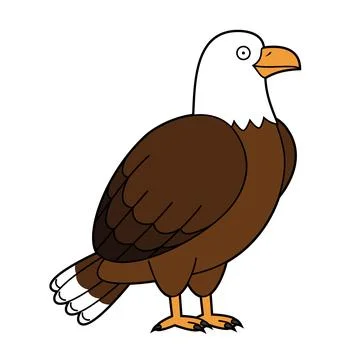 Cute cartoon vector illustration of an eagle isolated on white background Stock Illustration