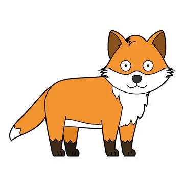 Cute cartoon vector illustration of a fox isolated on white background Stock Illustration