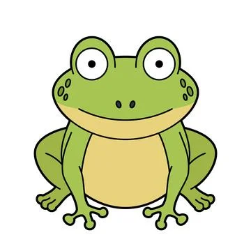 Cute cartoon vector illustration of a frog isolated on white background Stock Illustration
