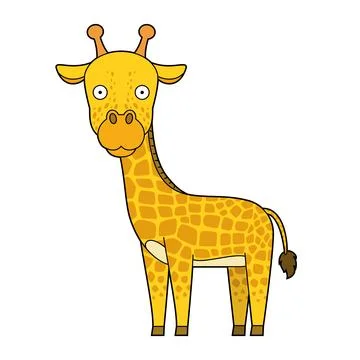 Cute cartoon vector illustration of a giraffe wolf isolated on white backgrou Stock Illustration
