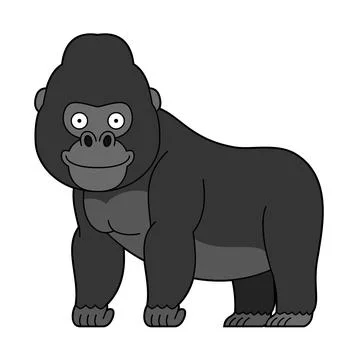 Cute cartoon vector illustration of a gorilla isolated on white background Stock Illustration