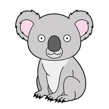 Cute cartoon vector illustration of a koala isolated on white background Stock Illustration