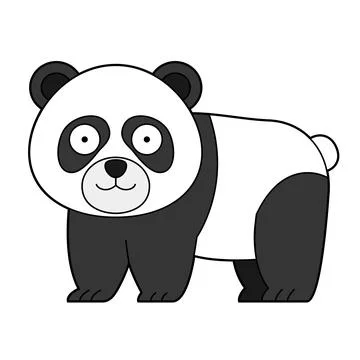 Cute cartoon vector illustration of a panda bear isolated on white background Stock Illustration