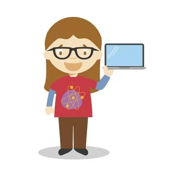 Cute cartoon vector illustration of a programmer. Women Professions Series Stock-Illustration
