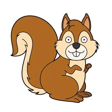 Cute cartoon vector illustration of a squirrel isolated on white background Stock Illustration