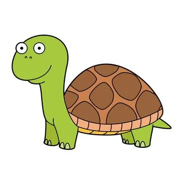 Cute cartoon vector illustration of a turtle isolated on white background Stock Illustration