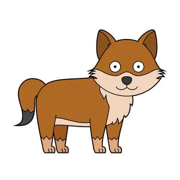 Cute cartoon vector illustration of a wolf isolated on white background Stock Illustration