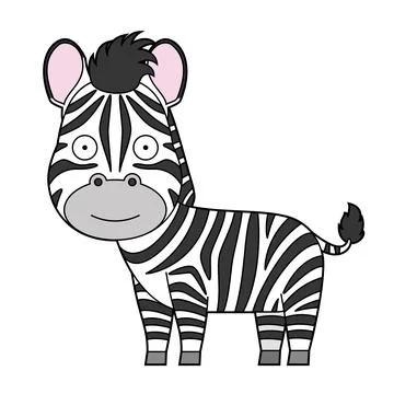 Cute cartoon vector illustration of a zebra isolated on white background Stock Illustration