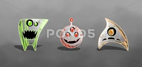 Cute cartoon virus set Modello PSD