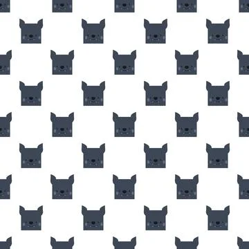 Cute cartoon werewolf faces seamless pattern background Stock Illustration