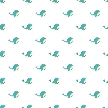 Cute cartoon whale seamless pattern for children Stock Illustration