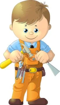 Cute cartoon worker Stock Illustration