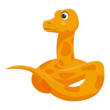Cute cartoon yellow python snake posing proudly Stock Illustration