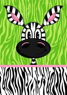 Cute Cartoon Zebra Stock Illustration
