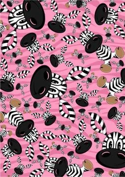 Cute Cartoon Zebra Pattern Illustrazione stock