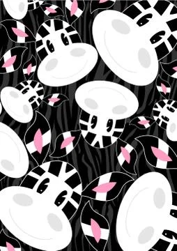 Cute Cartoon Zebra Pattern Stock Illustration