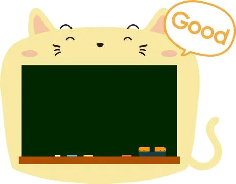 Cute Cat blackboard Stock Illustration