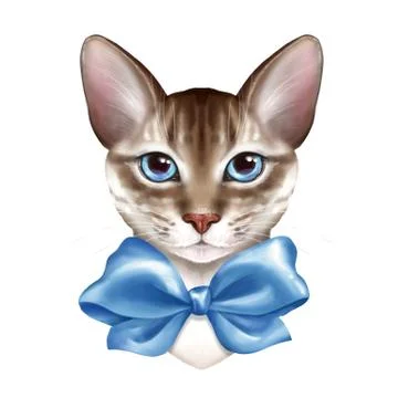 Cute cat with bow Stock-Illustration