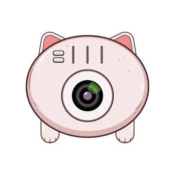Cute cat camera pet technology recording video Stock Illustration