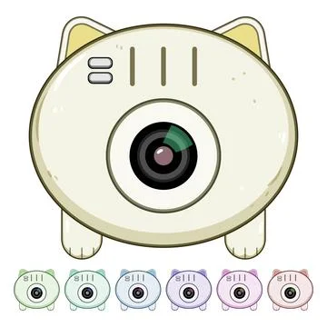 Cute cat camera pet technology recording video Stock Illustration