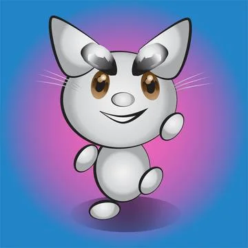 Cute Cat Cartoon Character Vector Illustration Stock Illustration
