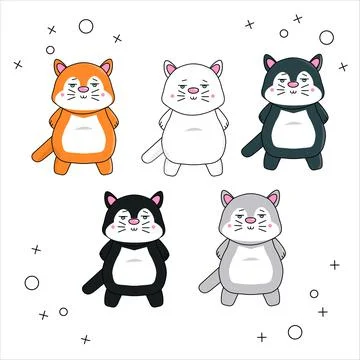 Cute cat cartoon Stock Illustration
