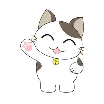 Cute cat character Illustrazione stock