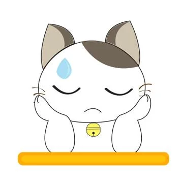 Cute cat character Illustrazione stock