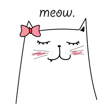 Cute Cat Character Vector For Kids. Stock Illustration