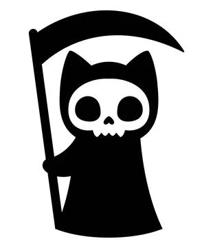 Cute cat death character Stock Illustration