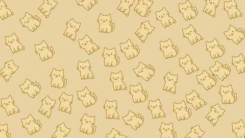 Cute cat, doodles, seamles pattern 2 Stock Illustration