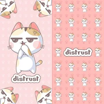 This cute cat is doubting something Stock Illustration