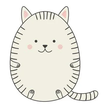 Cute cat Easter egg cartoon character illustration. Stock Illustration