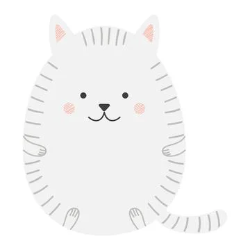 Cute cat Easter egg cartoon character illustration. Stock Illustration