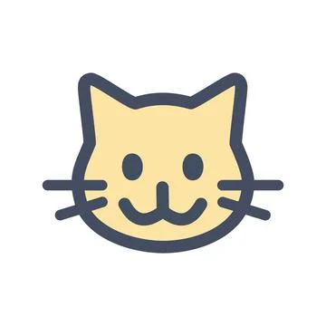 Cute cat face icon. Simple cat face icon, perfect for pet-related designs, .. Stock Illustration