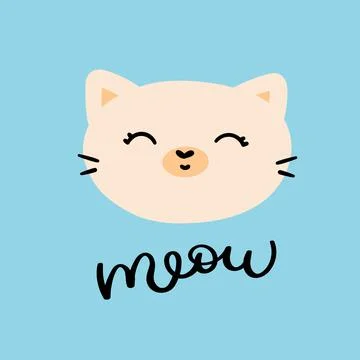 Cute cat face Stock Illustration