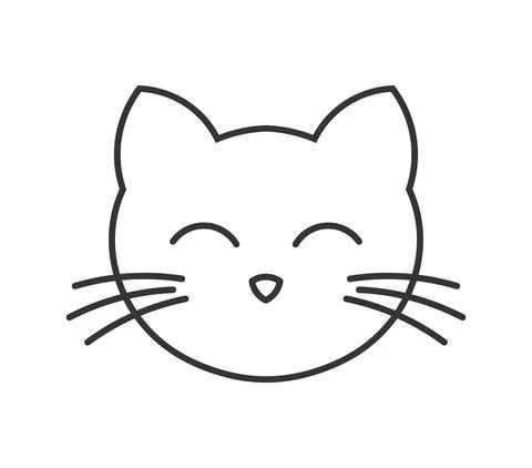 Cute cat face line icon. Vector illustration. Stock Illustration