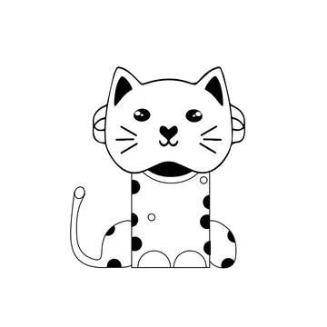 Cute cat face line icon Stock Illustration