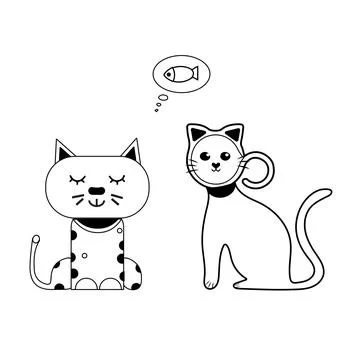 Cute cat face line icon Stock Illustration